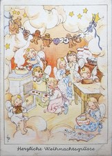 Busch Schumann - Engel backen Lebkuchen in Himmelsbäckerei, Weihnacht c1950 