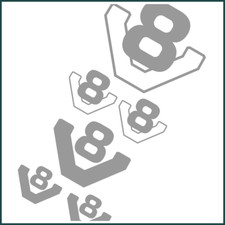 6er SET V8 Chrom Tamiya AUFKLEBER RC LKW Truck 1:14 1:16 1:10 1:12 Carson