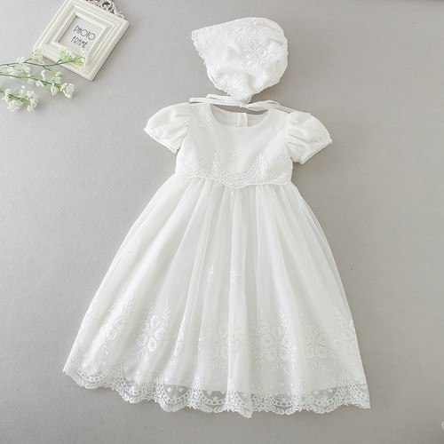 2tlg taufkleid haubmütze - 2tlg.,
