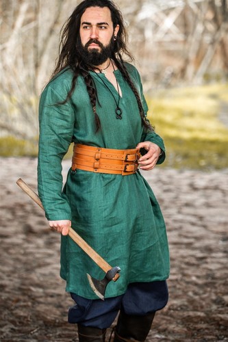 Viking linen tunic green - linen,