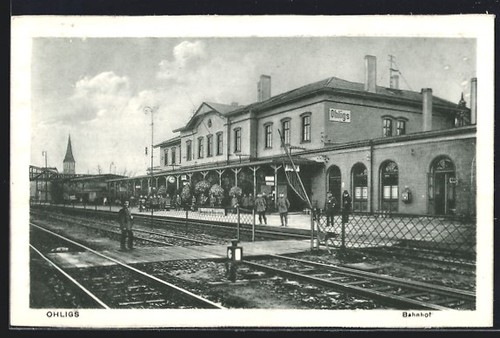 Ohligs ansichtskarte bahnhof - ohligs,, ansichtskarte,
