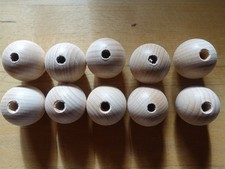 10 Holzkugeln mit Bohrung  zum Basteln naturbelassen Ahorn 3,5 cm Durchmesser