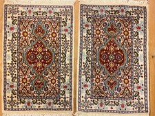 2 x Handgeknüpfter Orientteppich Moud   Auto Fußmatten( 60 X 40 CM)   Neu Top