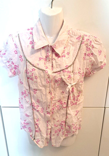 Bluse rosa mit blumen - rosa,