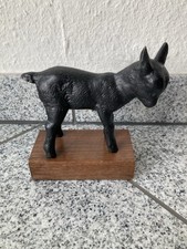 Ziege mit Holzsockel vintage Sammler