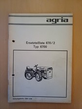Ersatzteilliste Agria 670/2 Typen 6700 Allradschlepper mit 2 Zylinder Diesel