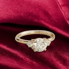 Ehering 18 K Gelbgold 1,75 Kt IGI Lab Created Rundschliff Diamant