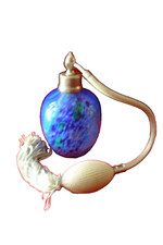 Parfüm Flacon Zerstäuber alt - Made in Germany (nachfüllbar) mehrfarbiges Glas