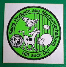 Aufkleber "Deutscher Tierschutzbund", 80er Jahre, 10 cm Durchmesser
