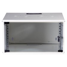 19 Zoll Wandgehäuse Netzwerkschrank Wandschrank unmontiert 6HE Tiefe 450mm weiß