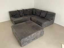 Loungemöbel Sitzgruppe I grau I Alcantara Optik I 190 cm x 190 cm