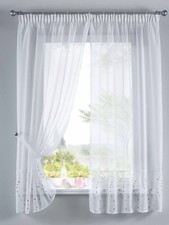 PUNKT Stickerei Gardinen Set 4 Tlg. Tunneldurchzug Gardinenband -112232-