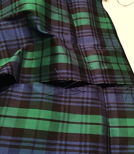 100 seide marine - 100%, tartan