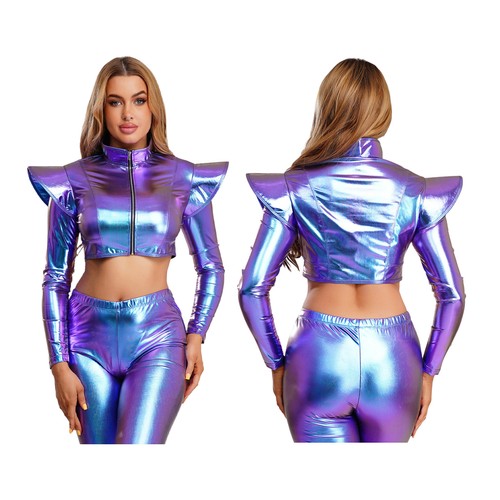 Metallic jacke damen rave - de,