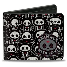 Bi-Fold Wallet SKELANIMALS DEAD ANIMALS NEED LOVE TOO Collage and An (US IMPORT)