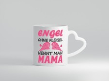 Mama Engel - Herz Tasse Weiß
