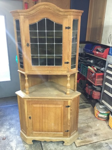 Eckvitrine holzart eiche - eckvitrine,