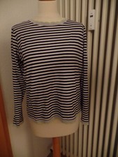 Rich & Royal Langarmshirt Shirt Streifen weiß blau dunkelblau neon Gr. XL 42 44