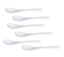Eierlöffel Porzellanlöffel Ersatzlöffel Porzellan-Löffel Löffel weiß 6er-Set
