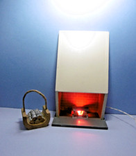 alter offener Kamin LERRO mit Zubehör LISA/Lundby Puppenhaus 1:18