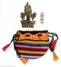 Talisman Set Weiße Tara mit Statue (4,3cm) + Beutel + Mantrarolle - Handarbeit