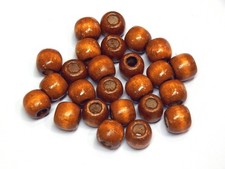 150stk Holzperlen 12mm Fass Großloch Schmuck Perlen Bastelholz Braun H92