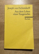 Aus dem Leben eines Taugenichts Joseph von Eichendorff Reclam