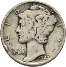 USA Liberty One Dime 1942