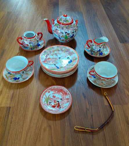 Porzellan tee set bemalt - porzellan, tee-set