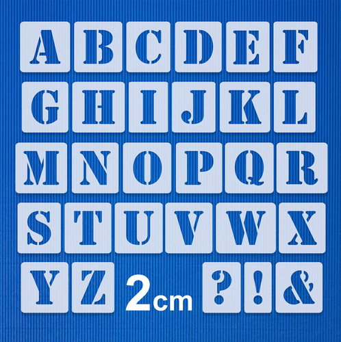 Abc schriftschablonen 2cm hoch - 2cm,