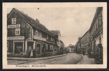 Weferlingen, Bäckerstraße mit Geschäftshaus Friedrich Rath, Ansichtskarte 1929 