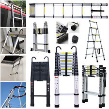 Alu Teleskopleiter ausziehbar 3m-6m Anlege- Klappleiter Max 150kg Belastbarkeit