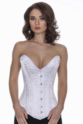 Korsett weiß satin corsage - korsett,