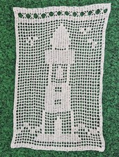 Häkelgardine "Leuchtturm"  Handarbeit