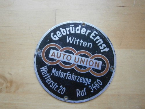Auto union händlerplalette - union,