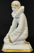 ROSENTHAL Figur PORZELLANFIGUR knieender Pierrot Clown Entwurf D. CHAROL um 1920