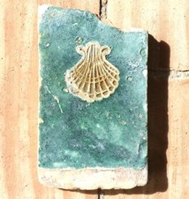 Antike Fliese  Jakobsmuschel 16 Jh. Spanien,  Azulejos, Tiles, Carrelage Ancien