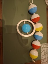 DDR KLAPPERKETTE RASSELKETTE Und Rassel farbig aus Plaste  OSTALGIE Neuwertig 