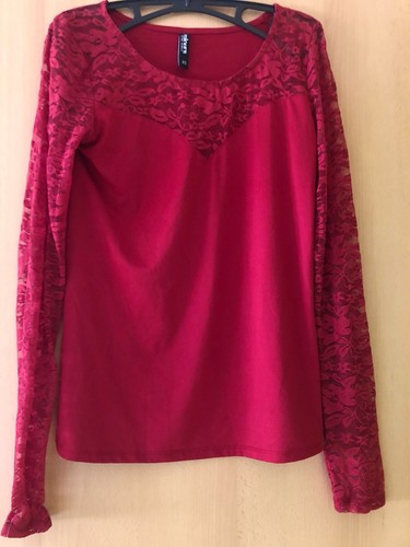 Langarmshirt aus satin mit - langarmshirt,