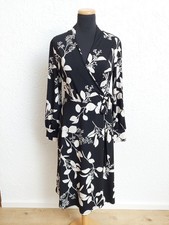 Schwarz weiß Blumen Wickeloptik Kleid von H&M, Gr. S (NEUw.)