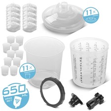 STAHLWERK Mischbecherset 25-teilig 650 ml Lackmischbecher Farbmischbecher