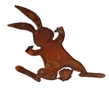 Rostfigur Hase zum Einhängen