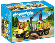 PLAYMOBIL 6813 Holztransporter mit Kran LKW Laster Baustelle Bauarbeiter SELTEN 