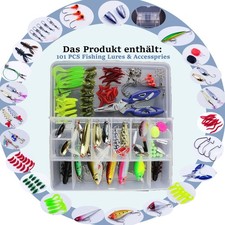 Gummifisch Set mit Box Barsch