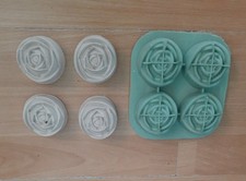 Gießform Silikonform Rosen 4 Loch Raysin Keraflott Gips