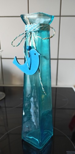 Deko vase eckig hellblau - deko-vase,