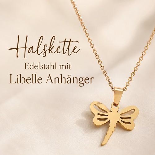 Damen halskette libelle gold - damen,