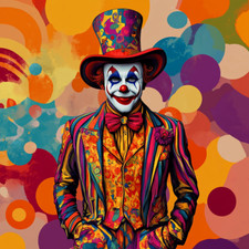 Transparent 18x18 clown in