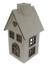 Teelichthalter Haus Holz