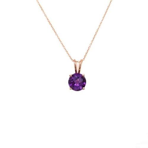 10k roségold runder amethyst - 10k,